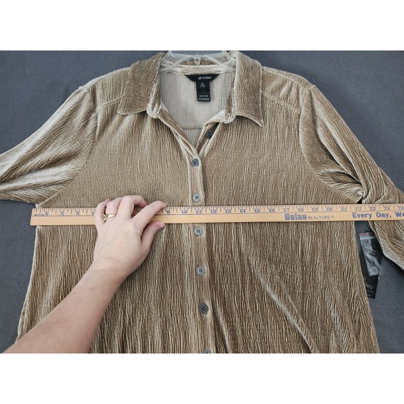 NWT Ali Miles PL Velvet/Velour Beige Wearable Art Blouse Shirt Top Minimalist - Picture 6 of 10